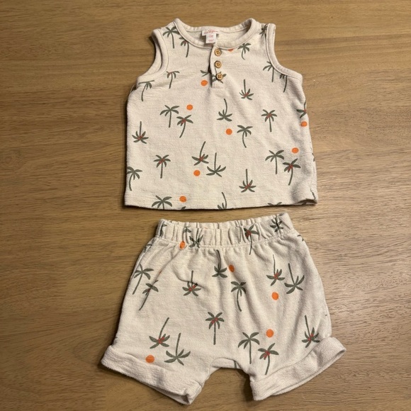 Cat & Jack Other - Cat & Jack adorable matching set 12M, palm trees